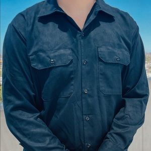 Vintage Dickies Work Shirt Navy Blue Size L